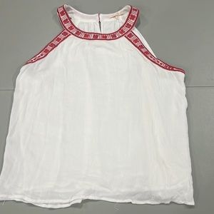 🇺🇸 sale! Anthropology brand XXL shirt red tribal embroidered accents